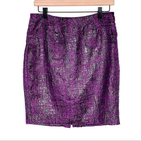 NWT Manoukian purple and black pencil skirt size 4 B76 - Picture 1 of 6
